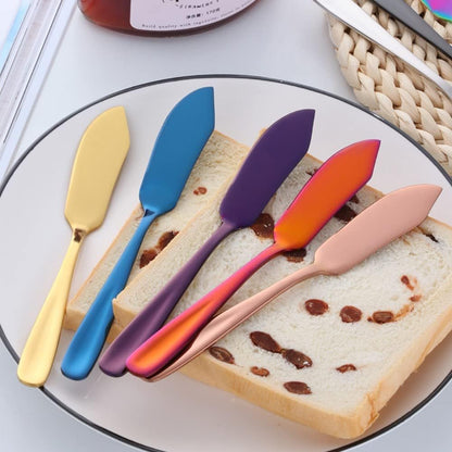 Butter Knives, 18/10 Stainless Steel 6.10 Inch Multicoloured Cheese Spreader Knives Set in Pink Gift Box, Dishwasher Safe, Set of 8