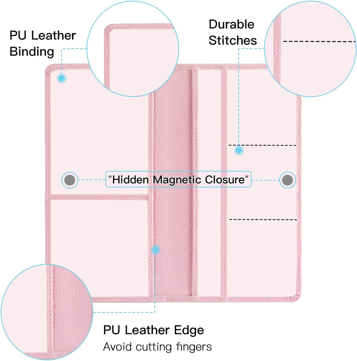 Premium Car Registration and Insurance Card Holder, Car Document Holder for Cards, Driver License & other Essential Documents (Pink)