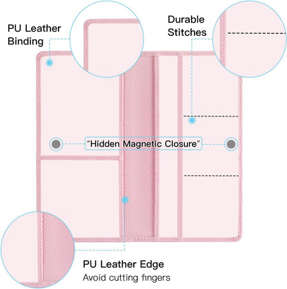 Premium Car Registration and Insurance Card Holder, Car Document Holder for Cards, Driver License & other Essential Documents (Pink)