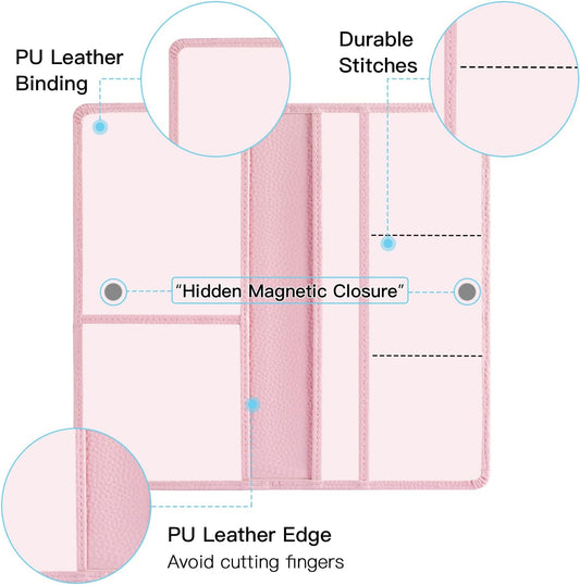 Premium Car Registration and Insurance Card Holder, Car Document Holder for Cards, Driver License & other Essential Documents (Pink)