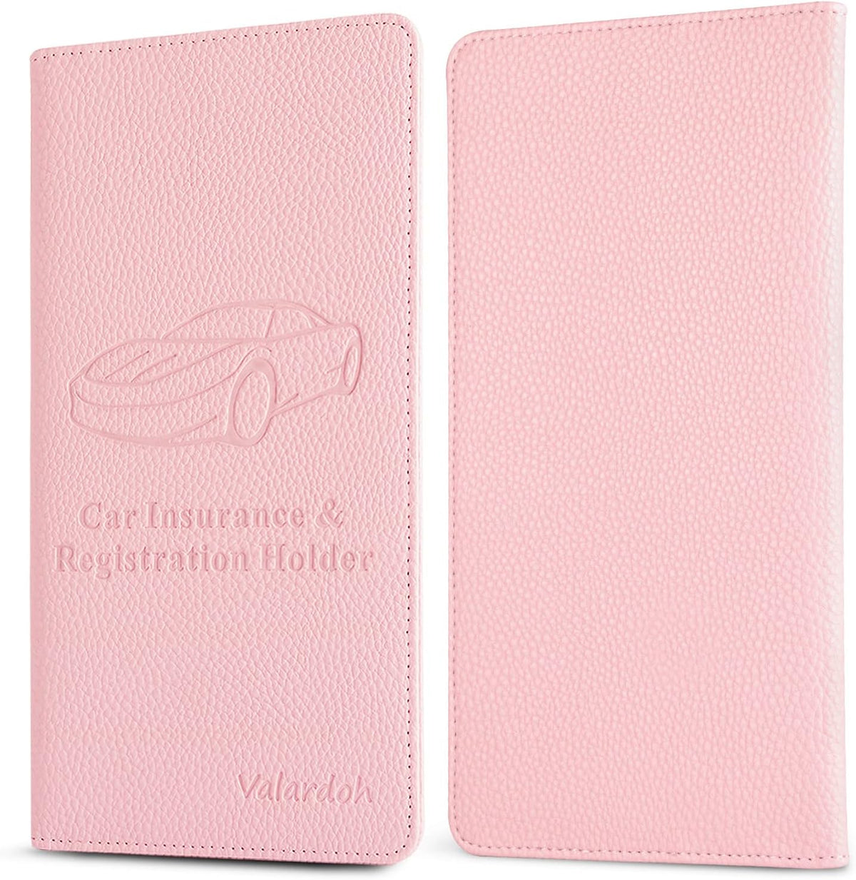 Premium Car Registration and Insurance Card Holder, Car Document Holder for Cards, Driver License & other Essential Documents (Pink)