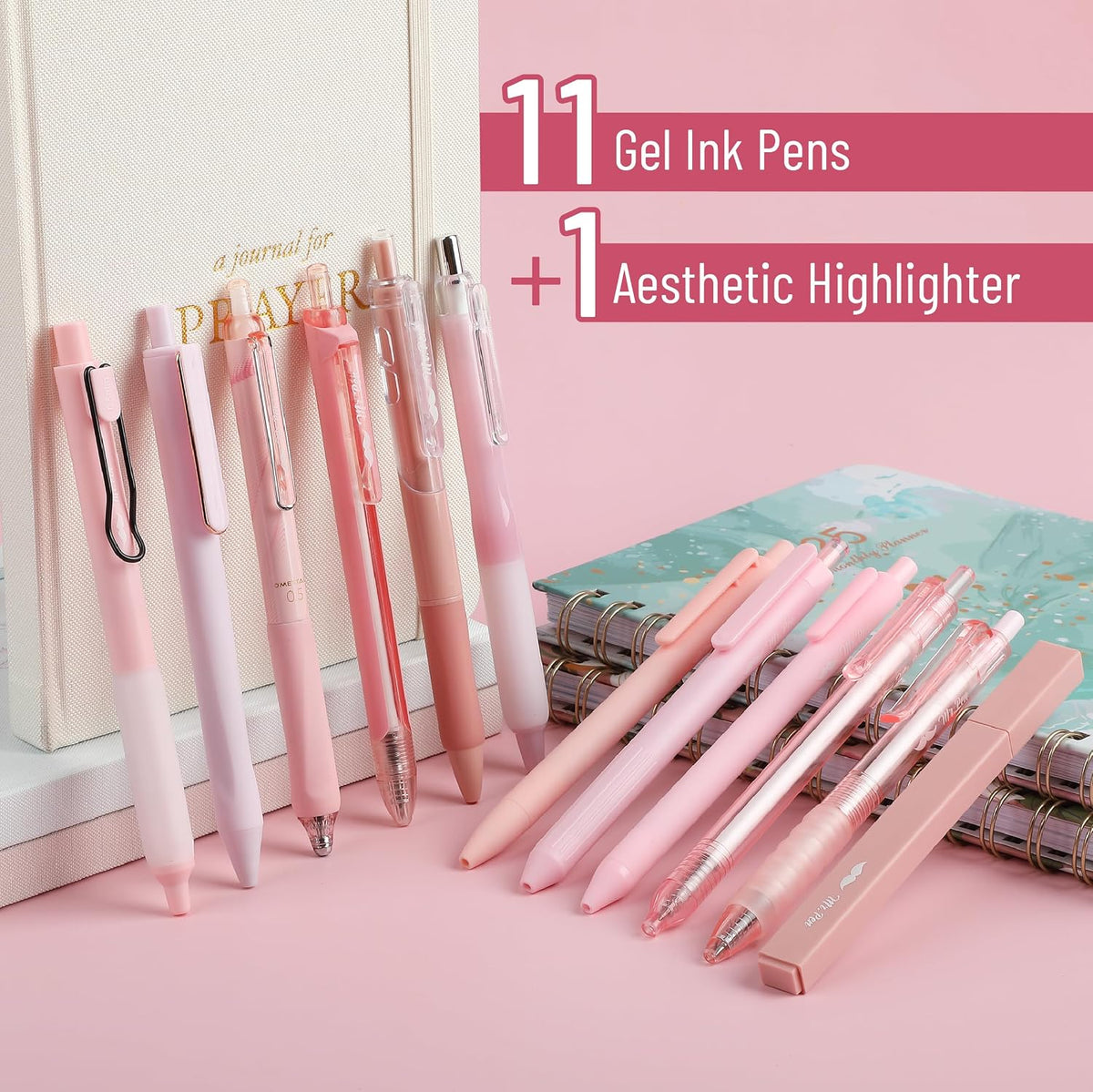 Pink Gel Pens Set, 12 Pack