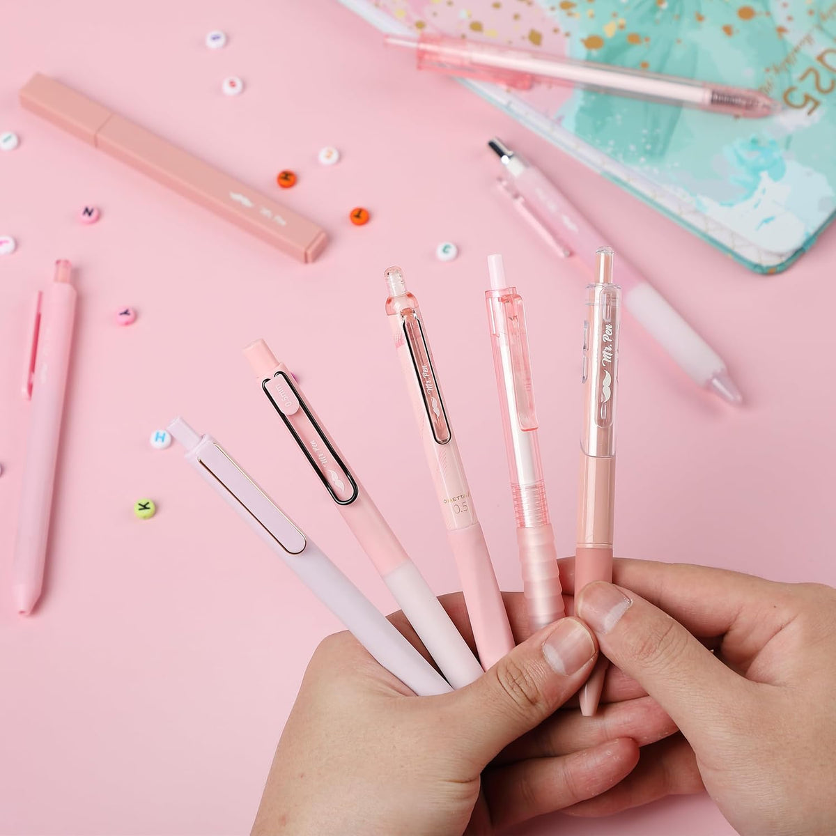 Pink Gel Pens Set, 12 Pack