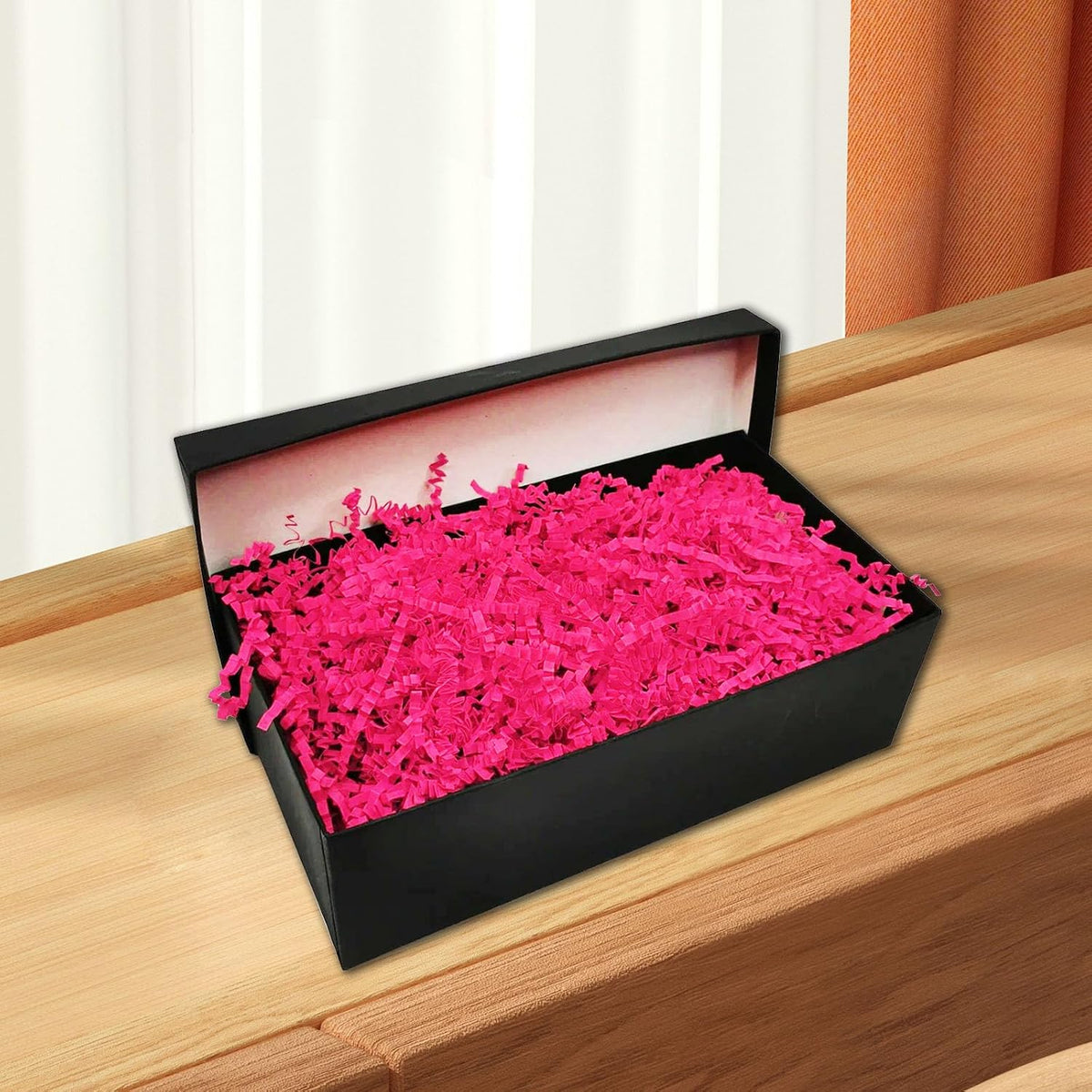 1LB Fluorescent Hot Pink Crinkle Cut Paper Shred Filler, Paper Shreds for Basket Fillers, Birthday, Gift Wrapping, Anniversary, Wedding, Halloween, Thanksgiving, Christmas Gift Decor Party Filler