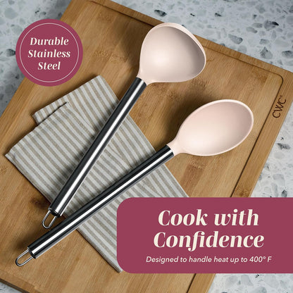 Silicone Cooking Utensils, Kitchen Utensil Set, Easy to Clean Silicone Kitchen Utensils, Cooking Utensils for Nonstick Cookware, Kitchen Gadgets Set, 10 Pieces, Rose