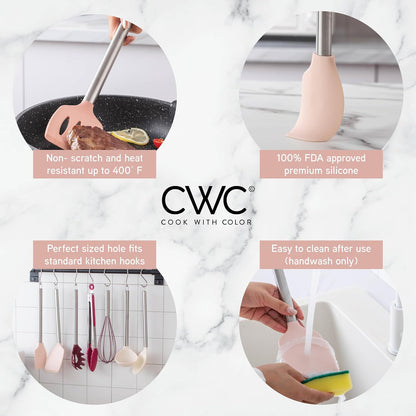 Silicone Cooking Utensils, Kitchen Utensil Set, Easy to Clean Silicone Kitchen Utensils, Cooking Utensils for Nonstick Cookware, Kitchen Gadgets Set, 10 Pieces, Rose