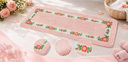 Pink Rose Area Rugs for Living Room Bedroom 17.71 x 47.24 Inch