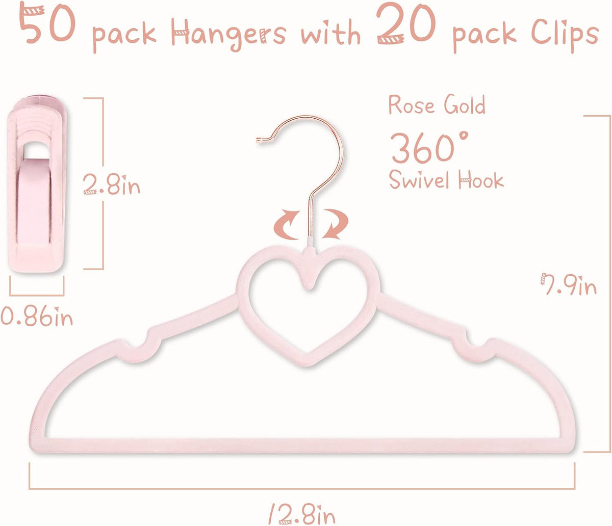 Velvet Baby Hangers, Kids Hangers with Clips for Toddler & Infant Clothes