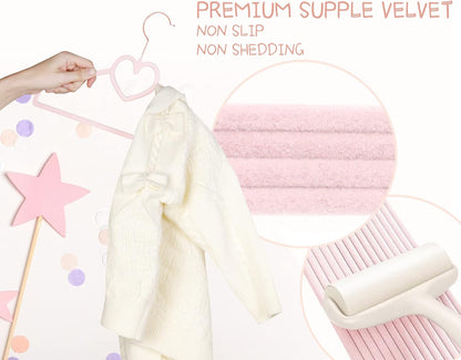 Velvet Baby Hangers, Kids Hangers with Clips for Toddler & Infant Clothes