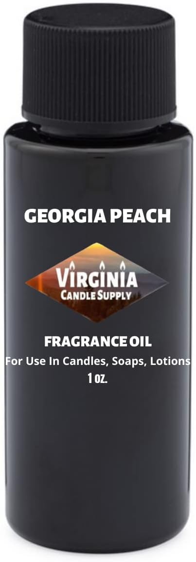 Georgia Peach Fragrance Oil (1 oz Bottle) for Candle Making, Soap Making, Tart Making, Room Sprays, Lotions, Car Fresheners, Slime, Bath Bombs, Warmers…