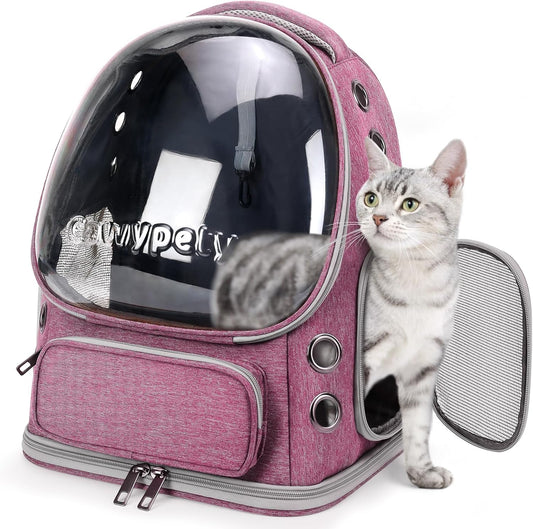 Cat Backpack Carrier Large Space Bubble Backpack up to 12lbs Pink