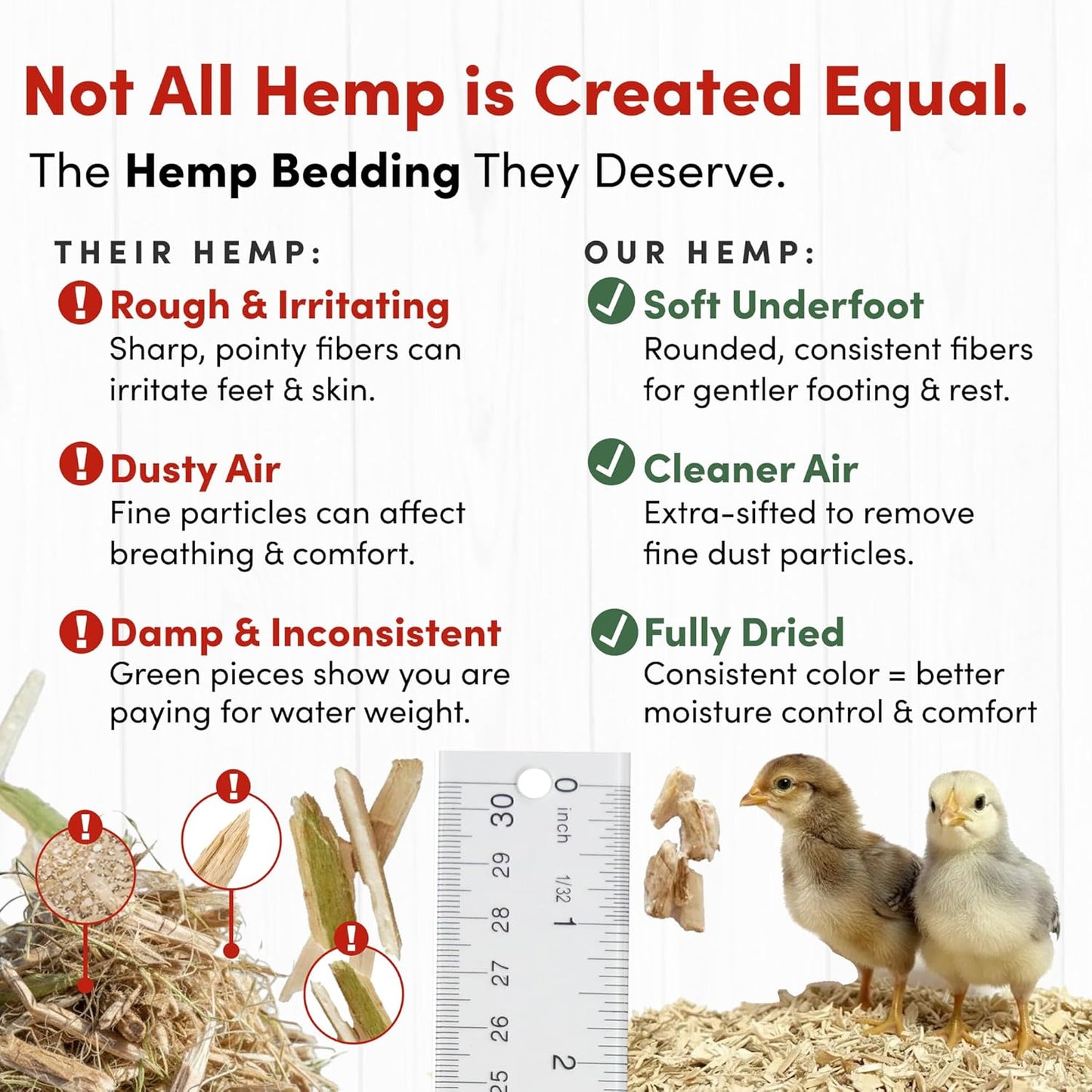 RentACoop Extra-Soft Premium Hemp Bedding 300L – Super Absorbent, Low Dust, Natural Odor Control for Chicken Coops, Nest Boxes, Small Animals, Reptiles & Horses