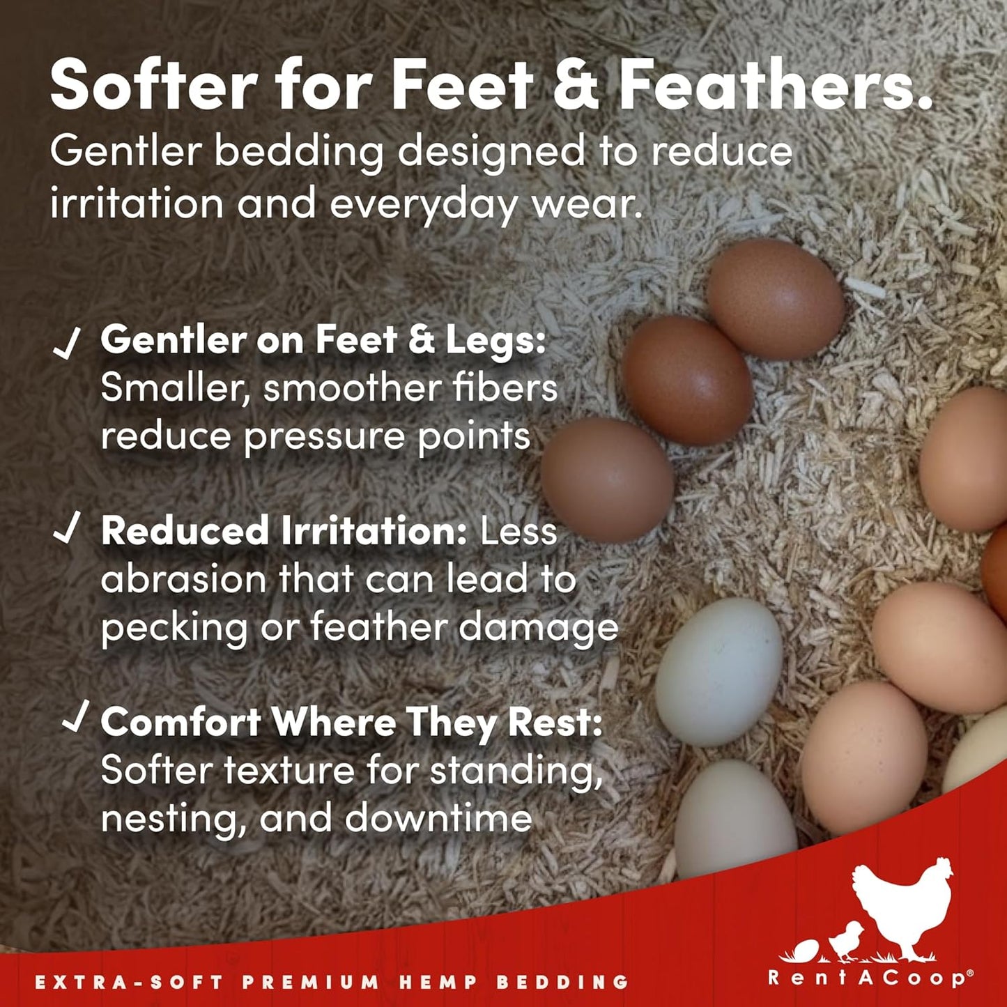 RentACoop Extra-Soft Premium Hemp Bedding 300L – Super Absorbent, Low Dust, Natural Odor Control for Chicken Coops, Nest Boxes, Small Animals, Reptiles & Horses