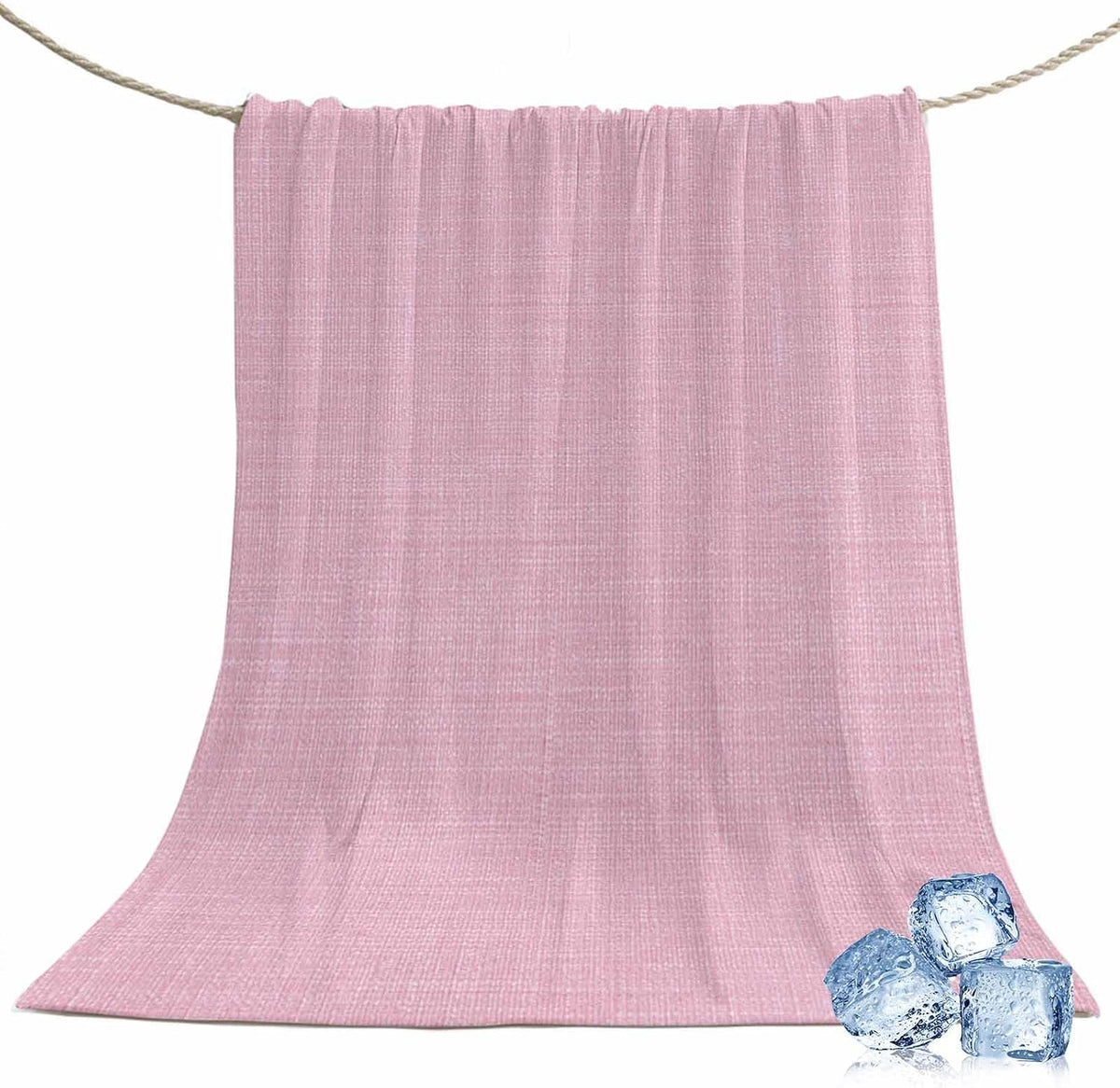 40"x60" Lap Cooling Blanket Pink Linen Texture Ice Silk Lightweight Breathable Soft Summer Blanket for Hot Sleepers Couch Bed Sofa Camping Farmhouse Solid Color