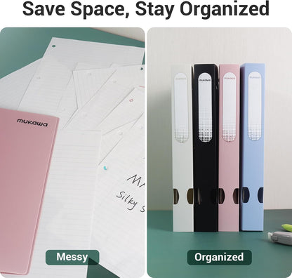 1 Inch 3 Ring Binder, D-Ring Binder Holds 250 Sheets, PP Cover with Writable Spine Label, Lay-Flat Design, Letter Size 8.5x11, Lightweight for School, Office & Home Organization, 1 Pack, Pink