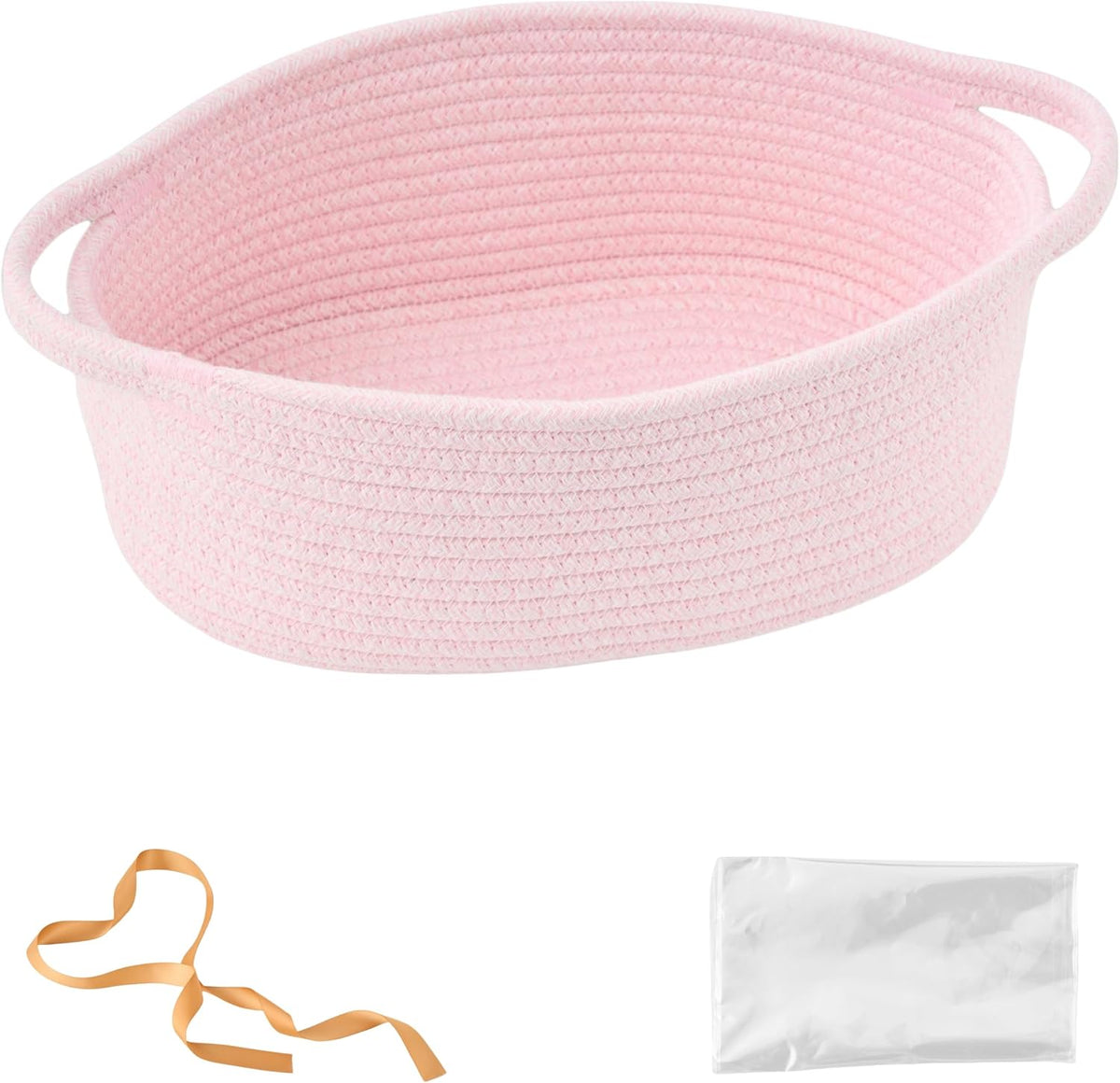 Gift Basket Empty, Small Baby Shower Basket for Gifts, Pink