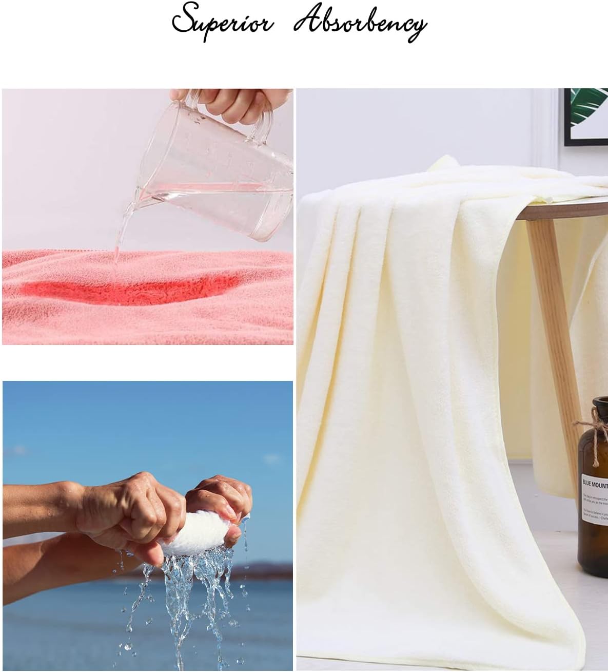 Towels 3 Piece Very Soft Microfiber Bath Towel Set Super Absorbent Light Quick Dry and Durable, 55" L x 27" W, 3 Pack Pink Red