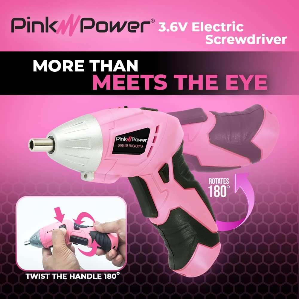 Cordless Screwdriver Set 3.6V Electric Rechargeable Gun Kit LED