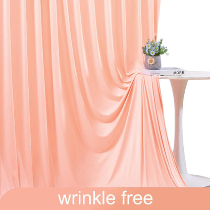4 Panels Peach Backdrop Curtain for Parties Baby Shower Wrinkle Free Peach Photo Curtains Backdrop Drapes Fabric Decoration for Wedding Birthday Party 20ft(W) x 10ft(H)