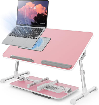 Laptop Desk for Bed with Cooling Fan, Height & Angle Laptop Stand