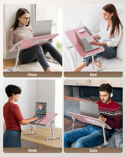 Laptop Desk for Bed with Cooling Fan, Height & Angle Laptop Stand