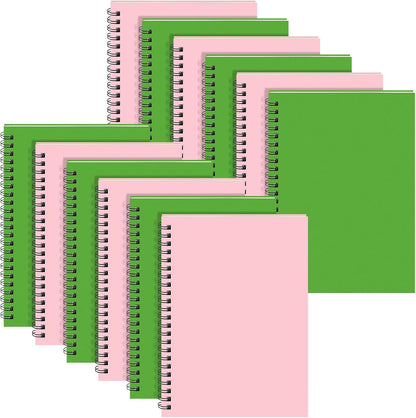 18 Pcs Spiral Notebooks, 1 Subject, Wide Ruled, Pink,Light Green