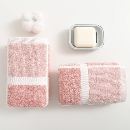 Pink Hand Towel Set of 2 100% Cotton Checkered Pattern Super Soft Highly Absorbent Decorative Hand Towels for Bathroom 13 x 29 Inch