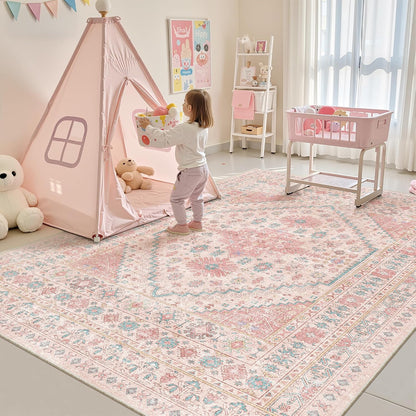 Pink Rugs for Bedroom-5x7 Area Rugs for Living Room,Girls Room
