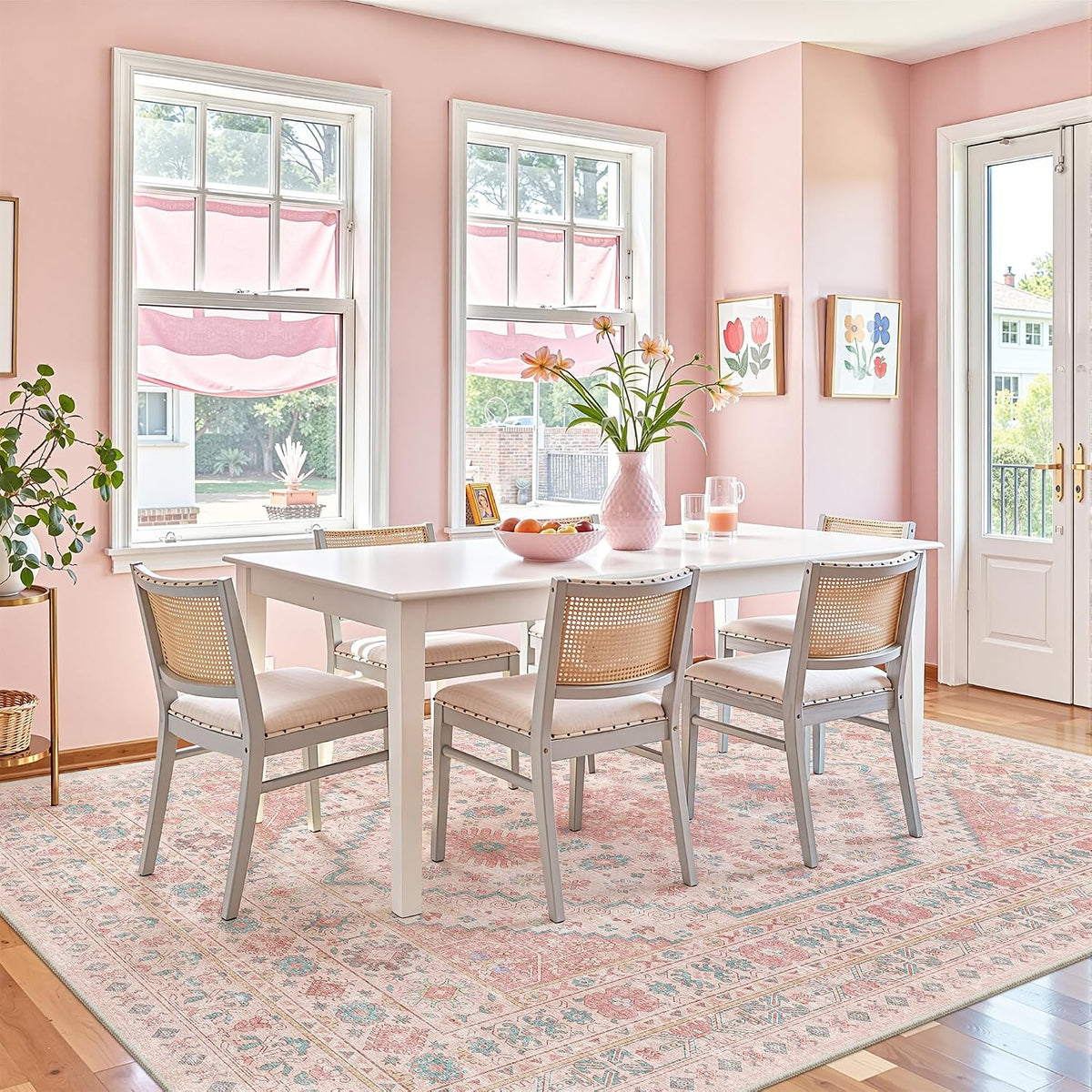 Pink Rugs for Bedroom-5x7 Area Rugs for Living Room,Girls Room