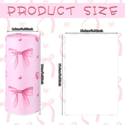 4 Pack Car Tissue Holder with Facial Tissues, Pink Bow
