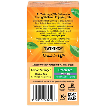 Peach & Orange Herbal Tea 2-Pack (20 Tea Bags Ea) – Naturally Caffeine-Free Sweet & Juicy Tea + Reusable Tea Bag Holder