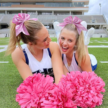 6PCS Glitter Cheer Hair Bows for Cheerleading
