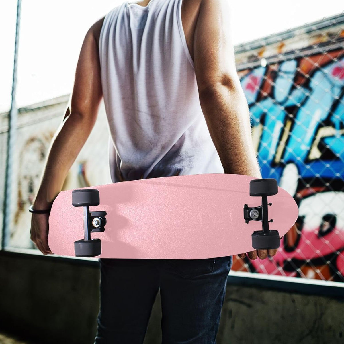 Light Pink Skateboard Grip Tape Sheet Waterproof Longboard Griptape Sandpaper for Rollerboard 9.1.1x 33.1 Inch
