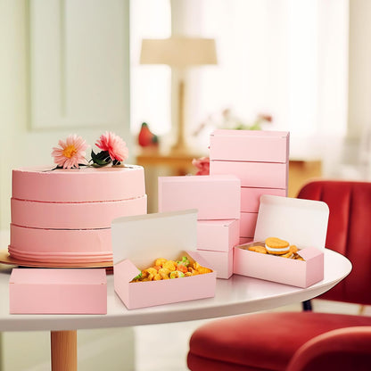 36 Pcs Pink Bakery Boxes 5.5 x 2.76 x 1.77 Inch Cookie Boxes Pastry Box for Cupcakes, Desserts, Cookies, Candies Donuts Cookie Containers for Party Favor and Gifts