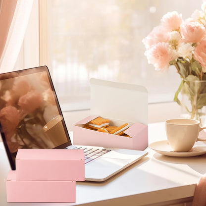 36 Pcs Pink Bakery Boxes 5.5 x 2.76 x 1.77 Inch Cookie Boxes Pastry Box for Cupcakes, Desserts, Cookies, Candies Donuts Cookie Containers for Party Favor and Gifts