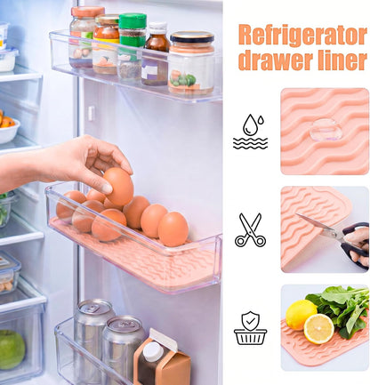 Silicone Dish Drying Mat for Multiple Usage,Easy clean,Eco-friendly,Heat-resistant Silicone Mat for Kitchen Counter or Sink,Refrigerator or Drawer Liner Pink S 12 inches x 6 inches