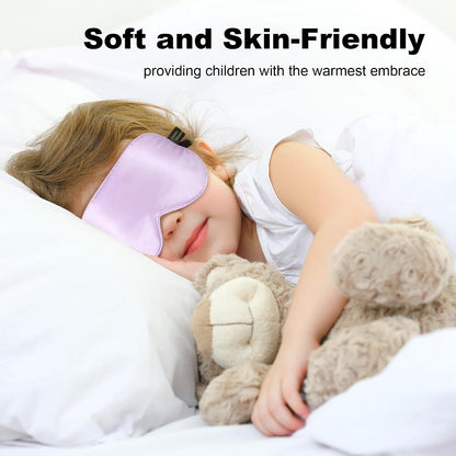 Silk Sleep Eye Mask for Kids, 100% Natural Pure Silk Sleeping Masks 2 Pack