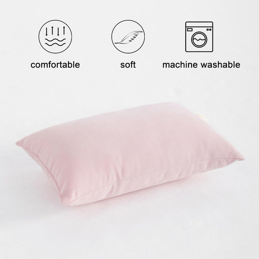 Tiny Pillows, Down Alternative Microfiber 11x7 Inches Mini Pillow for Travel, Pets, Soft Machine Washable Small Pillows for Neck, Lumbar, Pink