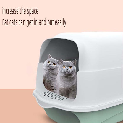 Deodorant Litter Box Cat Tray Fully Enclosed Pet Litter Box Plastic Toilet, Pet Accessories, High Capacity Litter Tray, Cleaning (Pink)