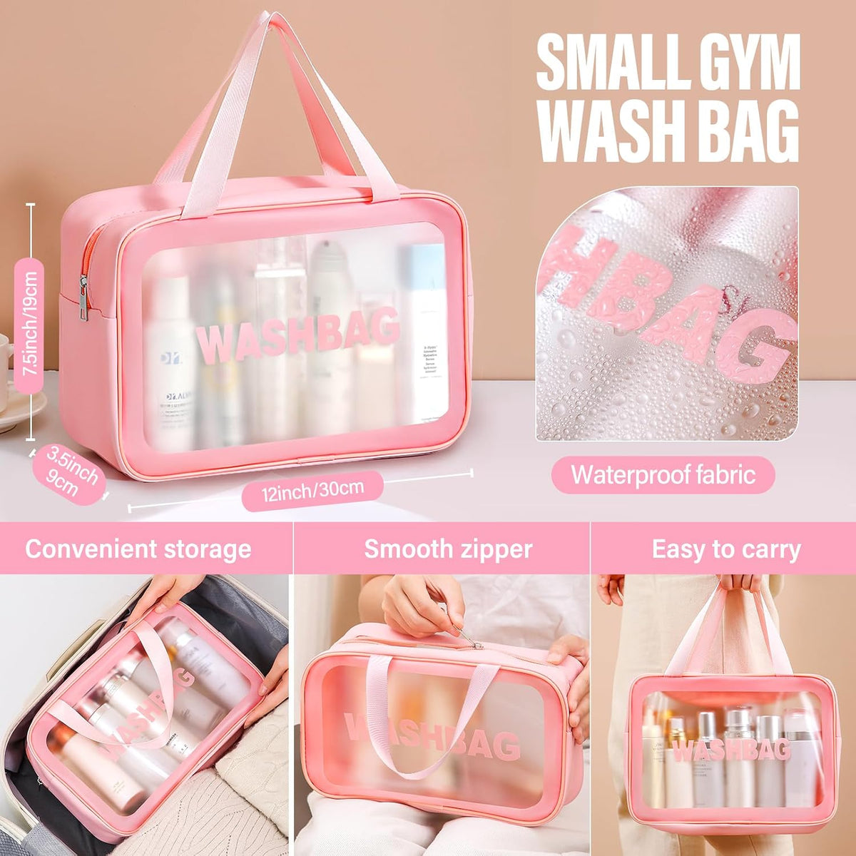 Gym & Dance Duffle Bag - Spacious Travel Organizer with Compartments (Pink)
