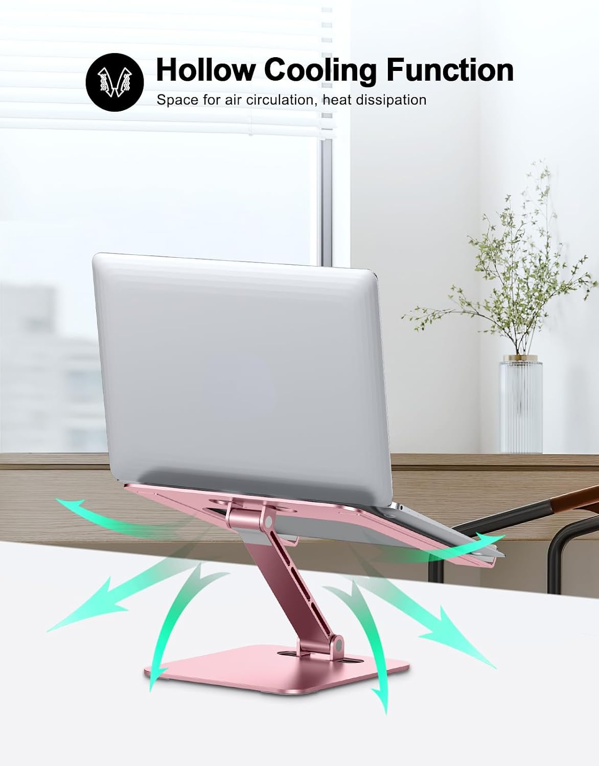Aluminum Alloy Laptop Stand for Desk, Foldable Laptop Riser Holder