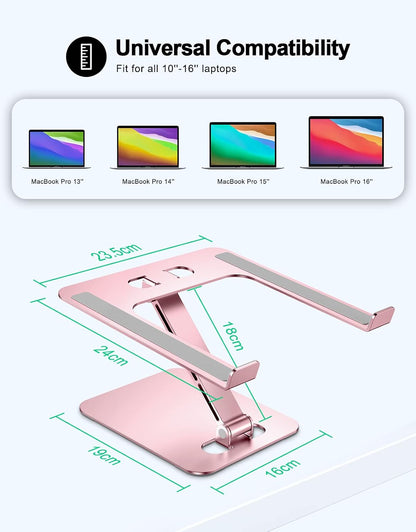 Aluminum Alloy Laptop Stand for Desk, Foldable Laptop Riser Holder