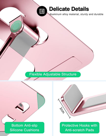 Aluminum Alloy Laptop Stand for Desk, Foldable Laptop Riser Holder