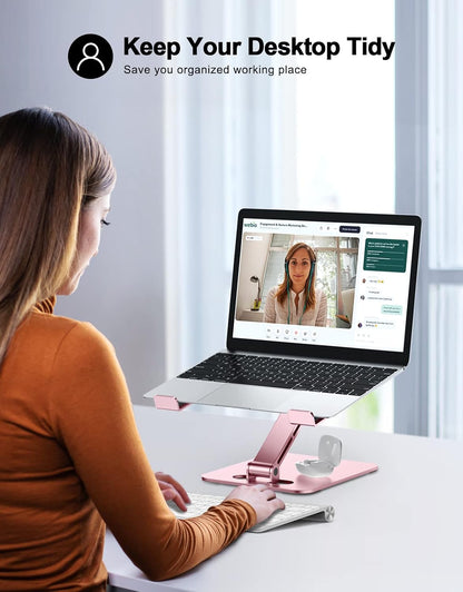 Aluminum Alloy Laptop Stand for Desk, Foldable Laptop Riser Holder