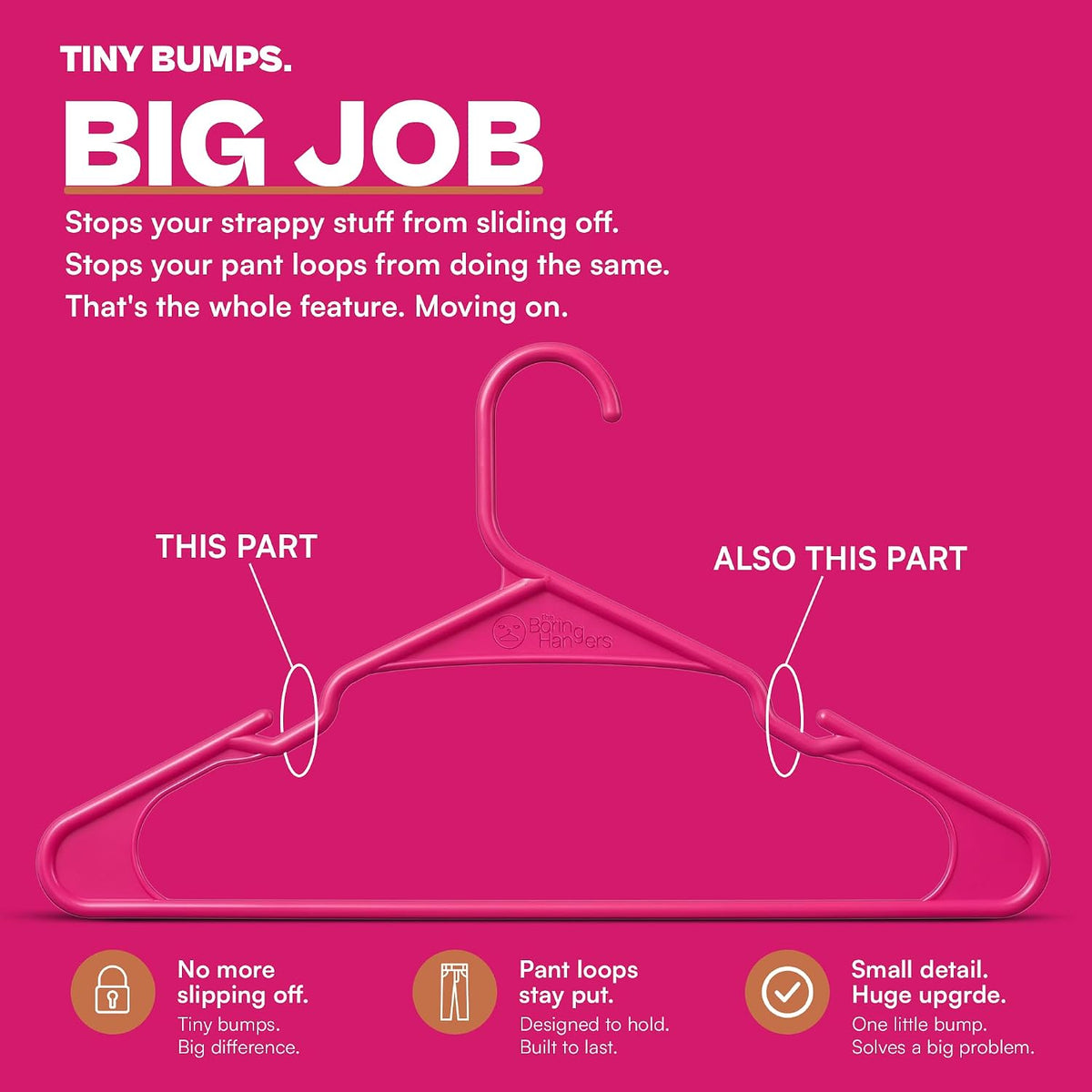 Pink Plastic Hangers 55 Pack - 10 lb Heavy Duty Pink Clothes Hangers for Closet - 0.20" Slim & Space Saving Coat Hangers - Girl's Room Clothing Hangers for Dresses Skirts Blouses
