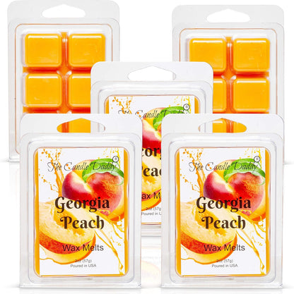 Georgia Peach - Southern Peach Fruit Scented Melt- Maximum Scent Wax Cubes/Melts- 1 Pack -2 Ounces- 6 Cubes, Gift for Women, Men, BFF, Friend, Wife, Mom, Birthday, Sister, Daughter, Anniversary