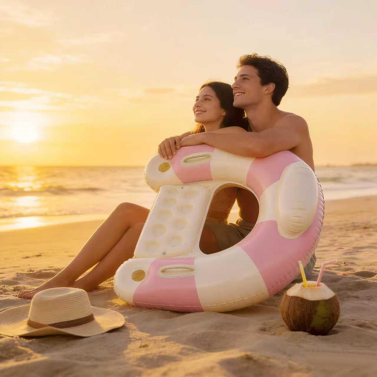 2PCS Pool Swim Ring Inflatable Pool Floats Water Fun Large Adult Swimming Pool Float for Beach Lake Summer Holiday Beach Party