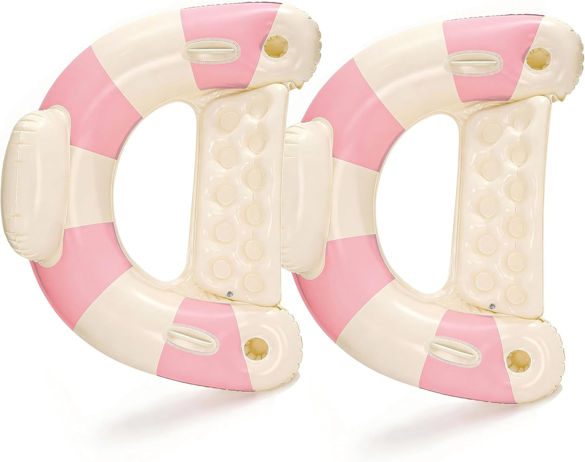 2PCS Pool Swim Ring Inflatable Pool Floats Water Fun Large Adult Swimming Pool Float for Beach Lake Summer Holiday Beach Party