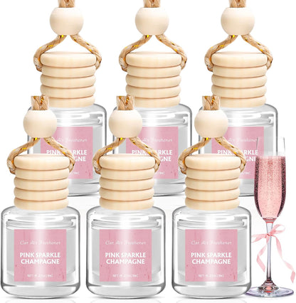 Car Air Freshener - Pink Sparkle Champagne Fragrance, 6 Pack