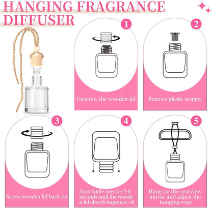 Car Air Freshener - Pink Sparkle Champagne Fragrance, 6 Pack